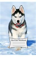 Cute Notebook: 120 Page College Ruled Composition Notebook for Girls - Cute Husky Style (6 X 9)