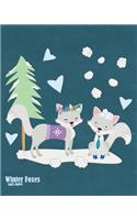 Winter Foxes: 120 Page Practice Book Composition Book Diary for Boys and Girls Winter Foxes