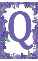 Monogram Journal - Initial Q (Purple Flower): 6" x 9", Monogram Initial Lined Journal, Durable Cover,150 Pages For Writing, Notes (Journal, Notebook)