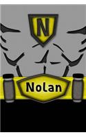Nolan: Personalized Batman style Lined Journal Diary Notebook for Boys 150 Pages, 6" x 9" (15.24 x 22.86 cm), Durable Soft Cover
