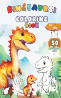 Dinosaur coloring book for kids: 50 Realistic, Fun, and Adorable Dinos for Dinosaur Enthusiasts to Color - Delve in the Prehistoric Era with these Simple and Advanced Illustrations 