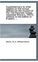 Supplementary to What Appears in the Annual Address [At the Reunion of the 73d Regiment Illinois Vol