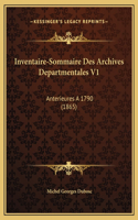 Inventaire-Sommaire Des Archives Departmentales V1