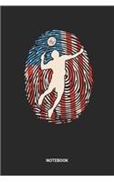 Notebook: USA Badminton Themed Notebook (6x9 inches) with Blank Pages ideal as a Red White Blue fingerprint American Flag Journal. Perfect as a ace sports Boo