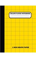 Graph Paper Notebook. 1 Inch Graph Paper: Grid Notebook/Grid Paper Journal 8.5x11 in. 100 pages. Yellow