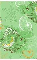 Lined Notebook A5 Size 110 Pages: Funny Ruled Journal. Cute Hand Drawn Doodle Cute Green Sea Animal Fish 055 Unique Student Teacher Blank Scrapbook/ Composition/ Planner Great For Ho