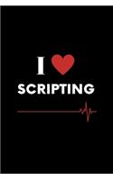 I Heart Scripting: (Black Blank Lined Journal)