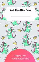 Cute Dragon Foot Theme Wide Ruled Line Paper