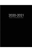 2020-2021 Weekly Appointment Book Daily Hourly Planner: Black Cover - 2020-2021 Academic Weekly Monthly Planner - Appointment Book Daily and Hourly with Times Organizer In 15 Minute Interval - Schedule Ag