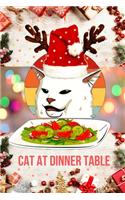 Cat Lover notebook: Funny Cat At Dinner Table. Cat lover Christmas gifts. This Cat Notebook or Cat Journal has an eye catching fun cover. It is 6x9in size with 110 ... 
