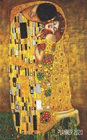 Gustav Klimt Planner 2020: The Kiss Daily Organizer (12 Months) Romantic Gold Art Nouveau / Jugendstil Painting For Family Use, Office Work, Meetings, Appointments, School & G