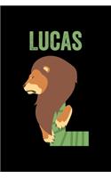 Lucas: Animals Coloring Book for Kids, Weekly Planner, and Lined Journal Animal Coloring Pages. Personalized Custom Name Initial Alphabet Christmas or Birt