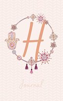 Beautiful Bohemian Style Journal with Initial: Boho Journal with Hamsa & Tassels - Initial 'H'