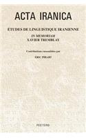 Études de linguistique iranienne in memoriam Xavier Tremblay