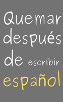 Quemar después de escribir español: Quemar después de escribir" que le da profunda, preguntas personales para liberar sus pensamientos internos.