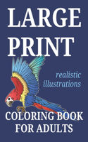 Large Print Coloring Book For Adults: 25 Large Realistic Illustrations For Traditional Easy Coloring