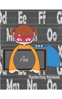 Ava Handwriting Notebook: Writing Practice Book - Alphabet Letters Journal with Dotted Lined Sheets for K-3 Grade Students