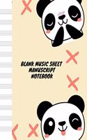 Blank Music Sheet Manuscript Notebook