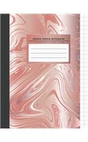 Graph Paper Notebook 1 CM Square: Rose Gold Marble 1 cm Square Graph Paper Quad Ruled Notebook Graphing Notebook Science & Math Notebook Graph Composition Book School Business Office(5 Squared Paper Notebook)