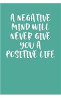 A Negative Mind Will Never Give You a Positive Life