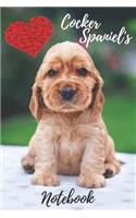 Cocker Spaniel Notebook: cute cocker spaniels diary, notepad (blank lined notebook) journal book for journaling / cocker spaniels puppy gift for kids and dog lovers / best f