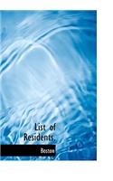 List of Residents.