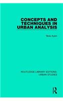 Concepts and Techniques in Urban Analysis