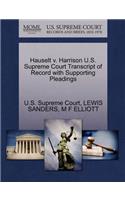 Hauselt V. Harrison U.S. Supreme Court Transcript of Record with Supporting Pleadings