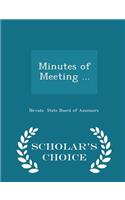 Minutes of Meeting ... - Scholar's Choice Edition