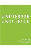 Notebook 120 Ruled Pages with Margin: Lined 8.5x11 notebook with margin, lime-colored cover, perfect bound, ideal for composition notebook or journal