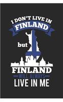 I Don'T Live In Finland But Finland Will Always Live In Me: notebook/diary/taskbook/120 pages/dotgrid pages,6x9 inch