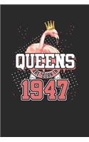 Queens Are Born In 1947: Small Lined Notebook - Birthday Gift or Anniversary Gift Idea