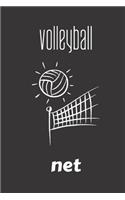 volleyball net: small lined Volleyball Notebook / Travel Journal to write in (6'' x 9'') 120 pages