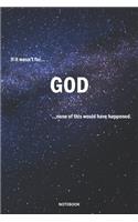 If it wasn't for GOD none of this would have happened NOTEBOOK: A 6x9 College Ruled Lined Gift Journal for Creationists