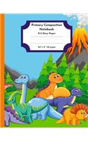 Primary Composition Notebook K-2 Story Paper 8.5" x 11" 110 pages: Dinosaur Theme
