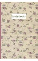 Notebook: Blank Lined with Vintage Purple Rose Design