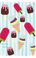 Dot Grid Journal: Ice Cream Cone Popsicle Diary 6 X 9 Dotted Notebook Sketchbook Planner for Doodling, Sketching and Writing for Women, Girls and Teens