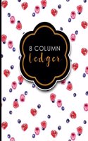 8 Column Ledger: Accounting Journal Entries, Daily Bookkeeping Ledger, Ledger Sheets, 8.5" x 11", 100 pages