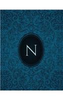 Monogram "N" Sketchbook: Blank Art Pad Notebook Journal