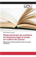 Determinación de carbono en biomasa bajo el suelo en cultivo de Cacao: (Spanish)