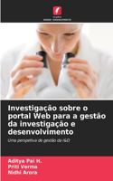 Investigação sobre o portal Web para a gestão da investigação e desenvolvimento