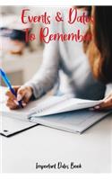 Events and Dates to Remember