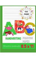 ABC Handwriting Practice Paper: Notebook with Dotted Sheets for K-3 Students 100 Pages 8.5x11