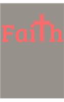 Faith: Brown and Coral Christian Cross College Ruled Journal Notebook