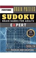 Expert SUDOKU: Jumbo 300 SUDOKU hard to extreme puzzle books with answers brain games for adults Activity book (hard sudoku puzzle books Vol.78)(78 Expert Sudoku Puzzle Books)