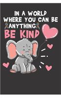 Notebook: College Ruled 6x9 120 Pages Elefant Africa Zoo Autism Awareness Be Kind Cute Gift