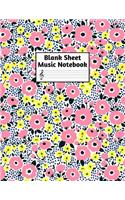 Blank Sheet Music Notebook: Easy Blank Staff Manuscript Book Large 8.5 X 11 Inches Musician Paper Wide 12 Staves Per Page for Piano, Flute, Violin, Guitar, Trumpet, Drums, Cell