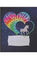 Pretty Cute Rainbow Heart Unicorn Lovers Blank Composition Notebook: (4 Cool Covers: Blank Lined School Note Book)