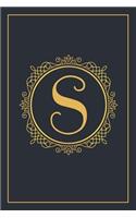 S: Monogram Notebook Black and Gold Journal
