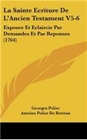 La Sainte Ecriture de L'Ancien Testament V5-6